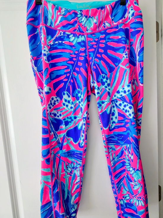 Lilly Pulitzer Pants - Lilly Pulitzer Pink Blue Teal Tropical Print Leggings